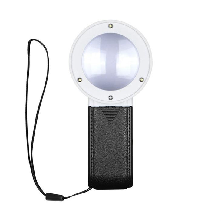 Rokas palielināmais stikls ar gaismu